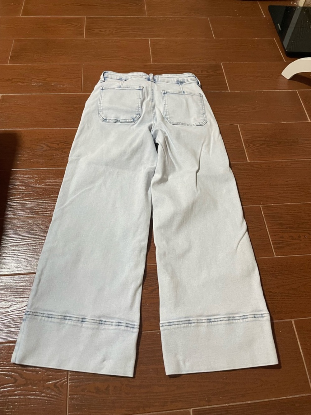 KANCAN Kassie High Rise Cropped Wide Leg blue Jeans 3 light wash cotton spandex - Picture 8 of 14